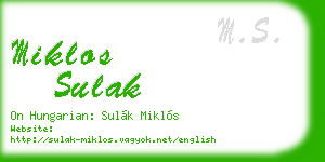 miklos sulak business card